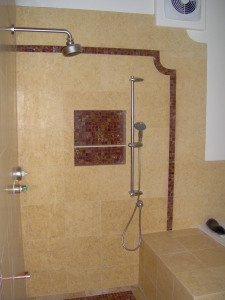 Limestone shower walls