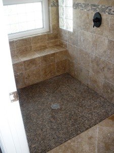 Mosaic shower pan