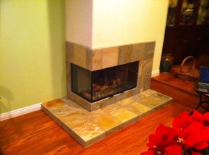 slate fireplace