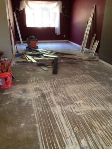 before photo of dining room area