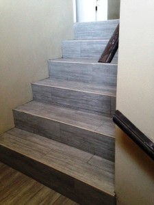 porcelain tile stairway