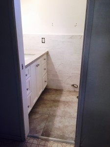 After photo of white carrara ceramic tile 