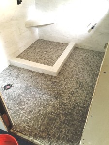 shower pan and floor