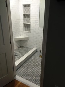 shower remodel carrara octagon