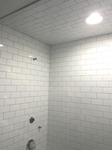 shower remodel with tile ceiling