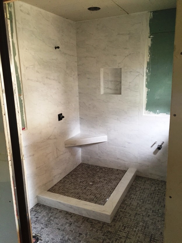 new addition shower enclosure and floor